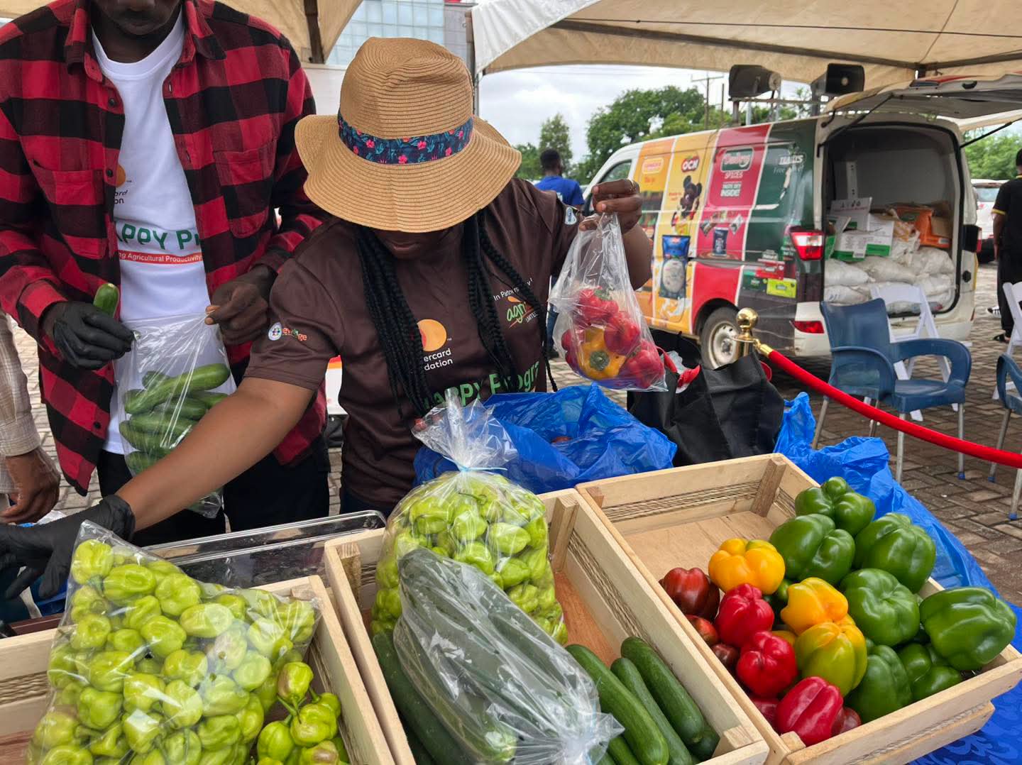 Fresh produce at a Happy Program market event